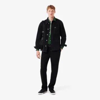 Camicia da uomo in piqué di cotone dalla vestibilità slim