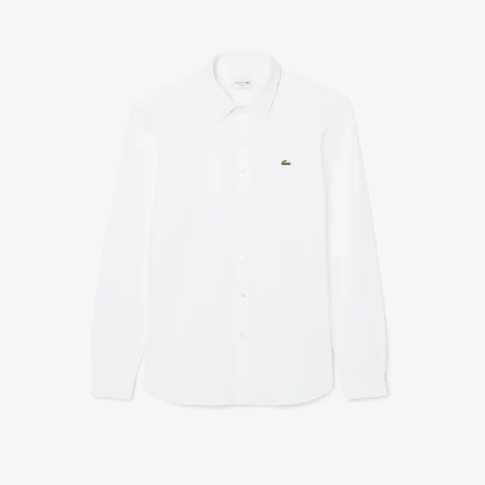 Camicia da uomo in piqué di cotone dalla vestibilità slim Camicia da uomo in piqué di cotone dalla vestibilità slim