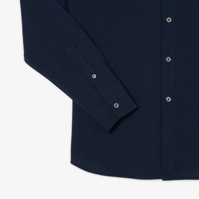 Camicia da uomo in piqué di cotone dalla vestibilità slim Camicia da uomo in piqué di cotone dalla vestibilità slim