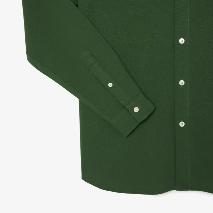 Camicia da uomo in piqué di cotone dalla vestibilità slim Camicia da uomo in piqué di cotone dalla vestibilità slim