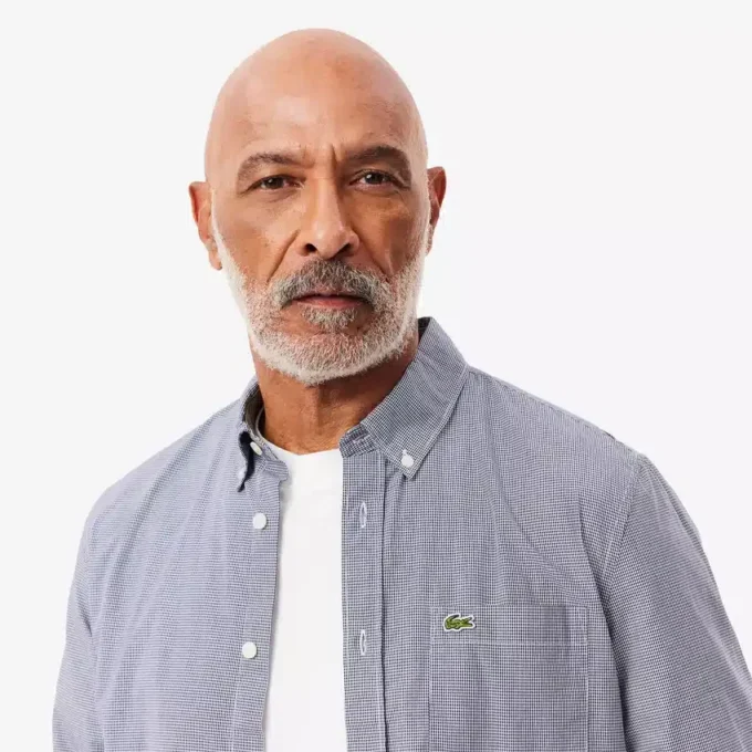 Camicia da uomo in popeline a quadretti, vestibilità regolare Camicia da uomo in popeline a quadretti, vestibilità regolare