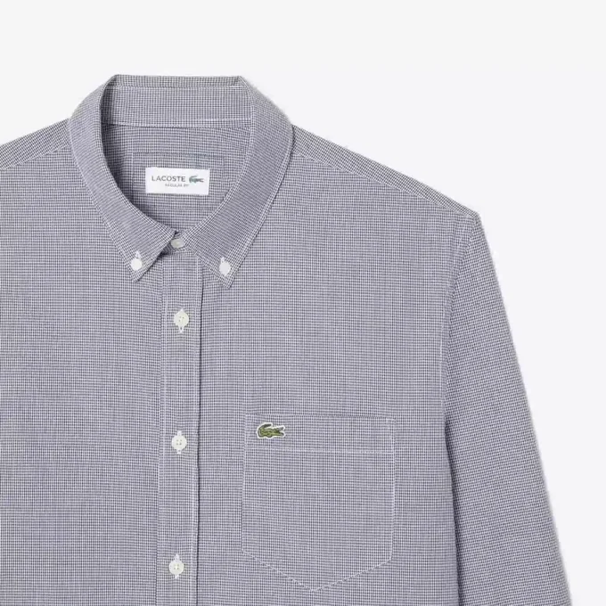 Camicia da uomo in popeline a quadretti, vestibilità regolare Camicia da uomo in popeline a quadretti, vestibilità regolare