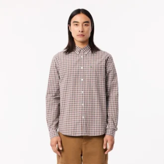 Camicia da uomo in popeline a quadri, vestibilità regolare Camicia da uomo in popeline a quadri, vestibilità regolare