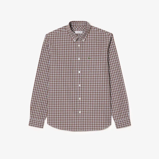 Camicia da uomo in popeline a quadri, vestibilità regolare Camicia da uomo in popeline a quadri, vestibilità regolare