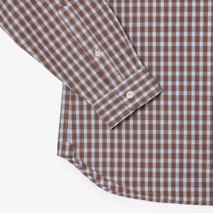 Camicia da uomo in popeline a quadri, vestibilità regolare Camicia da uomo in popeline a quadri, vestibilità regolare