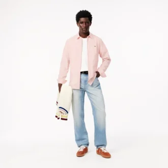Camicia da uomo in popeline elasticizzato, vestibilità slim