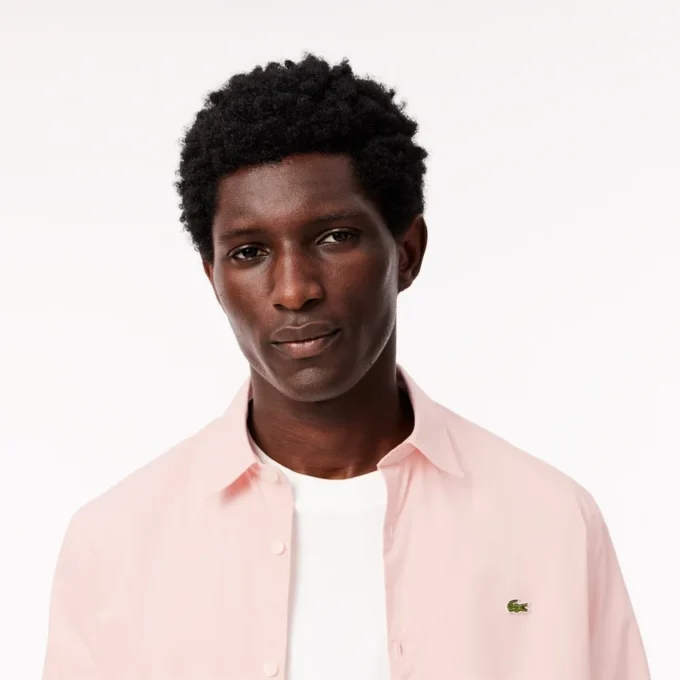 Camicia da uomo in popeline elasticizzato, vestibilità slim Camicia da uomo in popeline elasticizzato, vestibilità slim