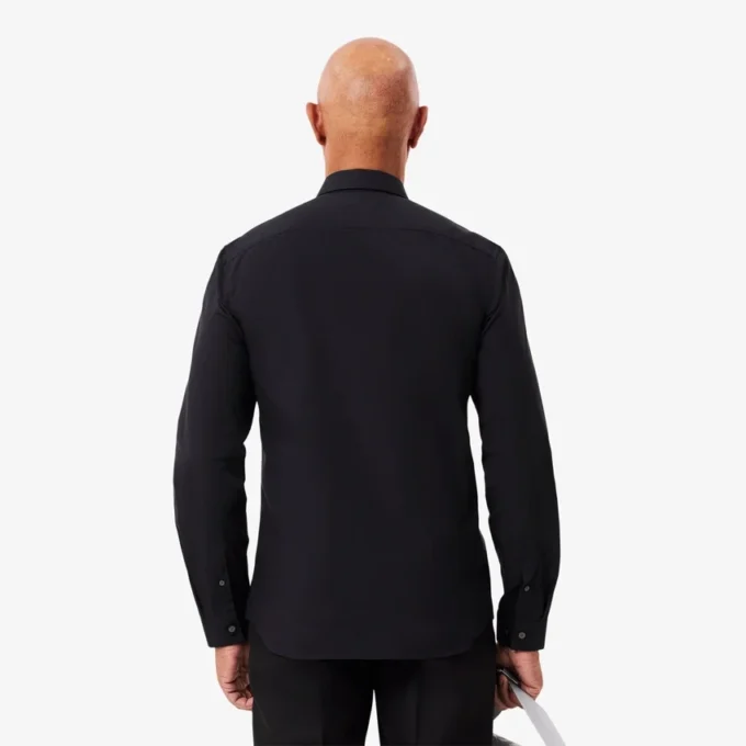 Camicia da uomo in popeline elasticizzato, vestibilità slim Camicia da uomo in popeline elasticizzato, vestibilità slim