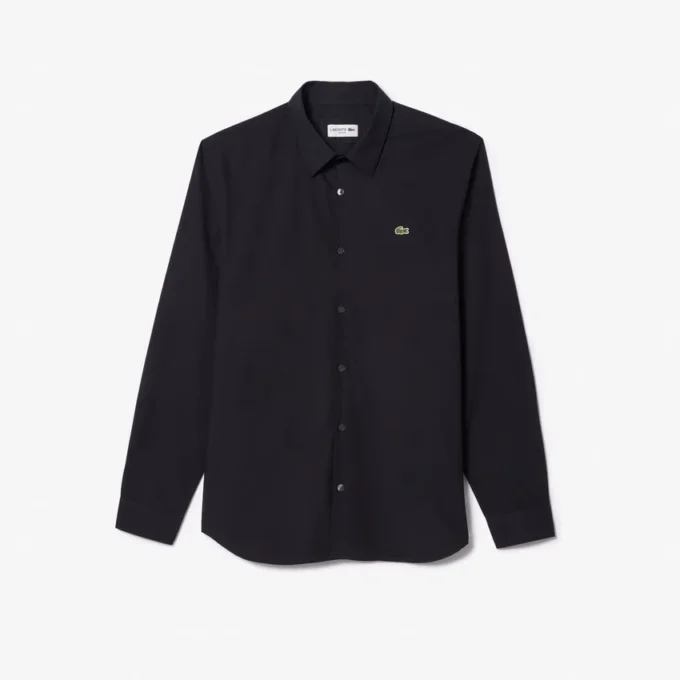 Camicia da uomo in popeline elasticizzato, vestibilità slim Camicia da uomo in popeline elasticizzato, vestibilità slim