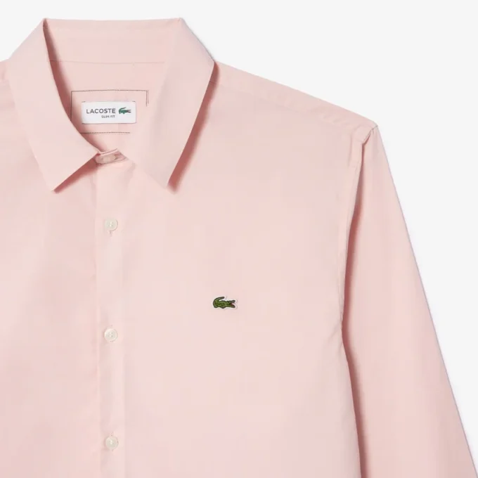 Camicia da uomo in popeline elasticizzato, vestibilità slim Camicia da uomo in popeline elasticizzato, vestibilità slim