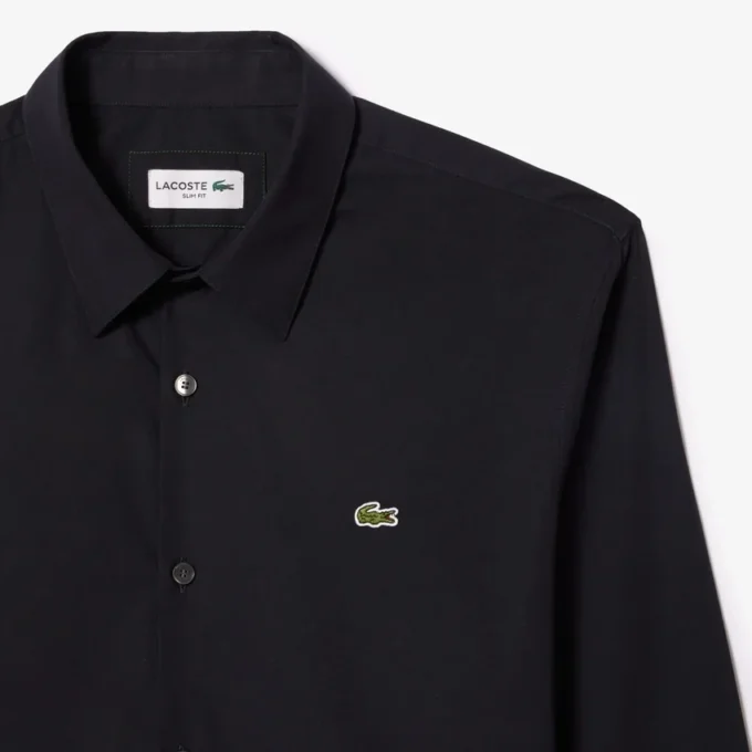 Camicia da uomo in popeline elasticizzato, vestibilità slim Camicia da uomo in popeline elasticizzato, vestibilità slim