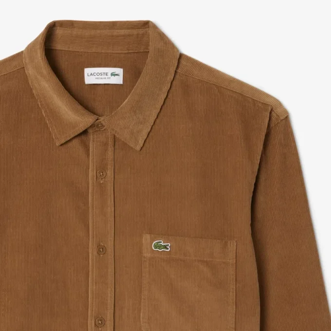 Camicia da uomo in velluto a coste, vestibilità regolare Camicia da uomo in velluto a coste, vestibilità regolare
