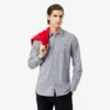 Camicia da uomo slim fit a righe in cotone elasticizzato con bottoni Camicia da uomo slim fit a righe in cotone elasticizzato con bottoni
