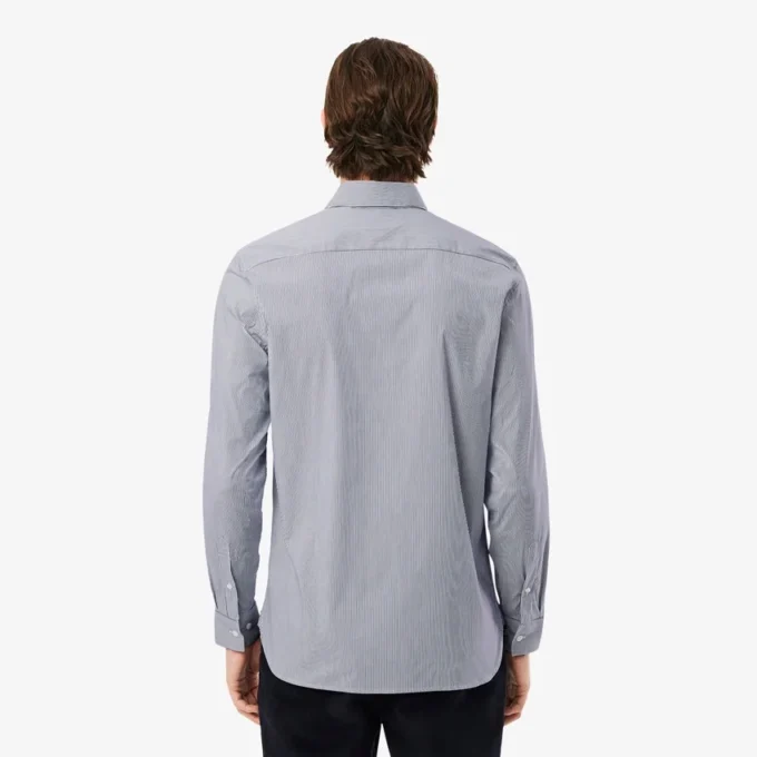 Camicia da uomo slim fit a righe in cotone elasticizzato con bottoni Camicia da uomo slim fit a righe in cotone elasticizzato con bottoni