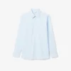Camicia da uomo slim fit a righe in cotone elasticizzato con bottoni Camicia da uomo slim fit a righe in cotone elasticizzato con bottoni