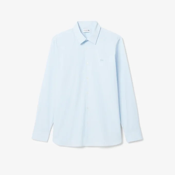 Camicia da uomo slim fit a righe in cotone elasticizzato con bottoni Camicia da uomo slim fit a righe in cotone elasticizzato con bottoni