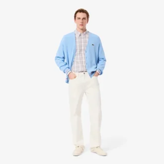 Camicia da uomo slim fit in tessuto elasticizzato a quadri