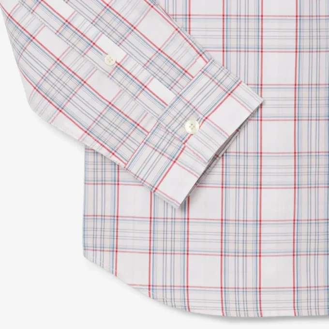 Camicia da uomo slim fit in tessuto elasticizzato a quadri Camicia da uomo slim fit in tessuto elasticizzato a quadri