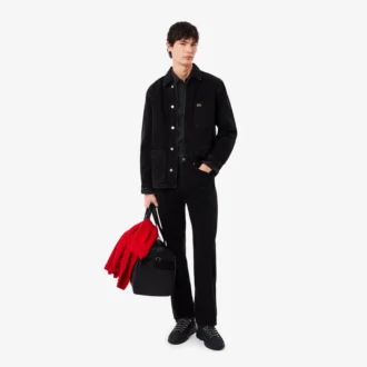 Camicia da uomo slim fit in tessuto elasticizzato con bottoni