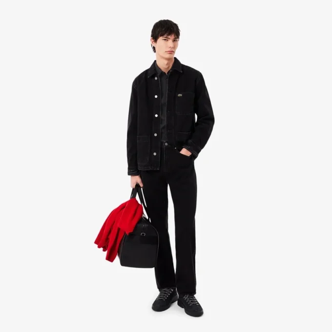 Camicia da uomo slim fit in tessuto elasticizzato con bottoni Camicia da uomo slim fit in tessuto elasticizzato con bottoni