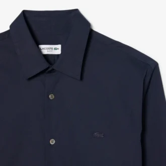 Camicia da uomo slim fit in tessuto elasticizzato con bottoni