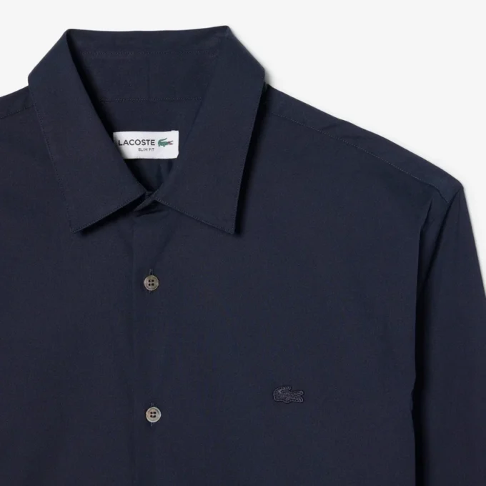 Camicia da uomo slim fit in tessuto elasticizzato con bottoni Camicia da uomo slim fit in tessuto elasticizzato con bottoni