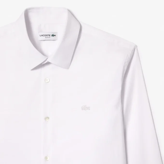 Camicia da uomo slim fit in tessuto elasticizzato con bottoni Camicia da uomo slim fit in tessuto elasticizzato con bottoni