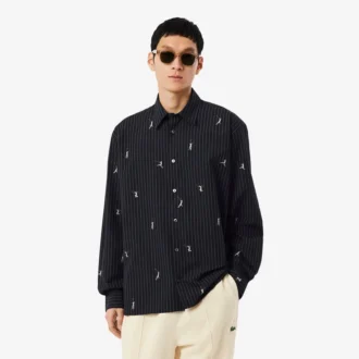 Camicia in cotone ricamata dalla vestibilità comoda