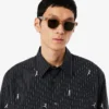 Camicia in cotone ricamata dalla vestibilità comoda Camicia in cotone ricamata dalla vestibilità comoda