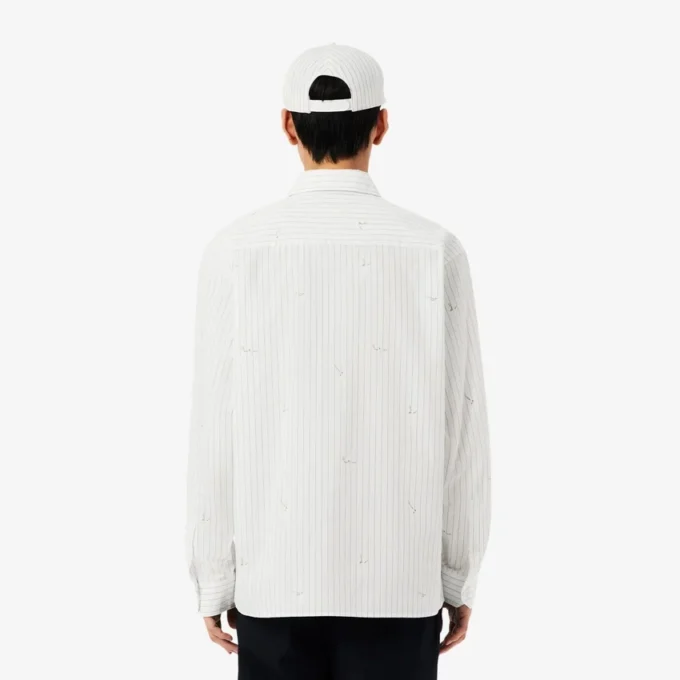 Camicia in cotone ricamata dalla vestibilità comoda Camicia in cotone ricamata dalla vestibilità comoda