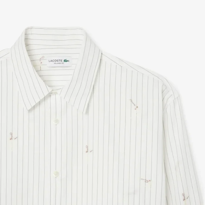 Camicia in cotone ricamata dalla vestibilità comoda Camicia in cotone ricamata dalla vestibilità comoda