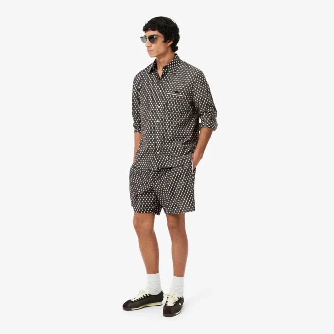 Camicia in cotone stampata dalla vestibilità regolare Camicia in cotone stampata dalla vestibilità regolare