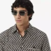 Camicia in cotone stampata dalla vestibilità regolare Camicia in cotone stampata dalla vestibilità regolare