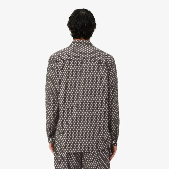 Camicia in cotone stampata dalla vestibilità regolare Camicia in cotone stampata dalla vestibilità regolare
