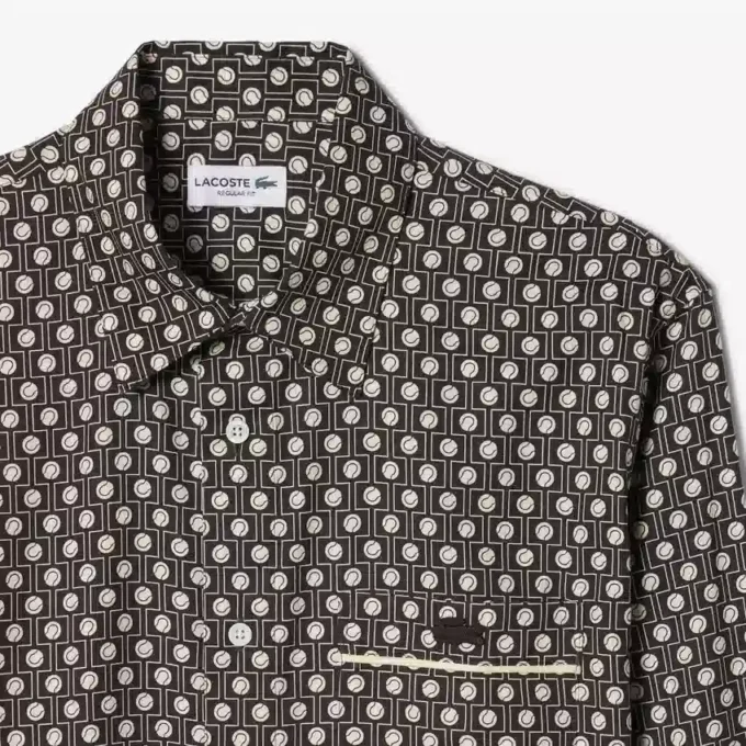 Camicia in cotone stampata dalla vestibilità regolare Camicia in cotone stampata dalla vestibilità regolare