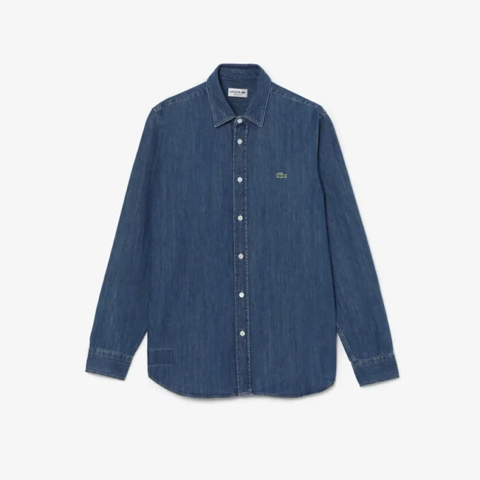 Camicia in denim da uomo, vestibilità regolare Camicia in denim da uomo, vestibilità regolare