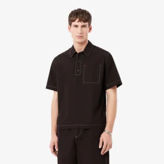 Camicia in popeline a maniche corte dal taglio morbido