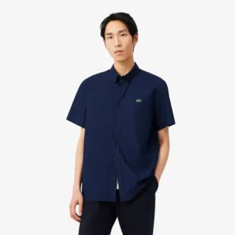 Camicia in popeline a maniche corte dalla vestibilità regolare