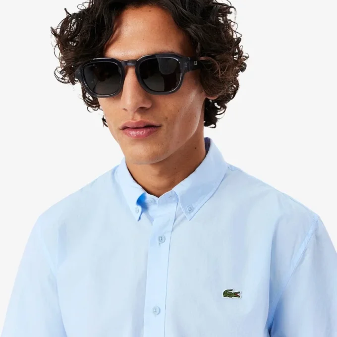 Camicia in popeline a maniche corte dalla vestibilità regolare Camicia in popeline a maniche corte dalla vestibilità regolare