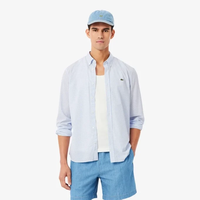 Camicia in popeline a quadri, vestibilità regolare Camicia in popeline a quadri, vestibilità regolare