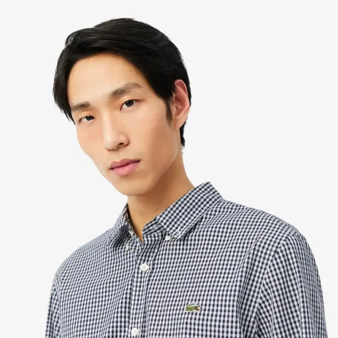 Camicia in popeline a quadri, vestibilità regolare Camicia in popeline a quadri, vestibilità regolare