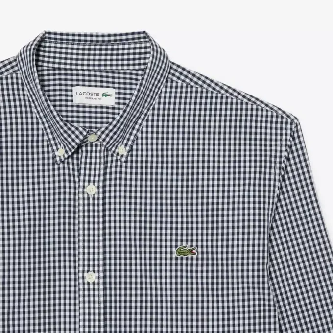 Camicia in popeline a quadri, vestibilità regolare Camicia in popeline a quadri, vestibilità regolare
