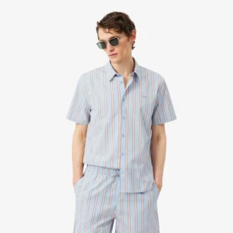 Camicia in popeline a righe dal taglio regolare