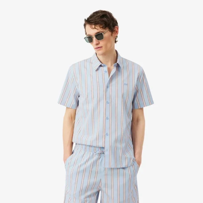 Camicia in popeline a righe dal taglio regolare Camicia in popeline a righe dal taglio regolare
