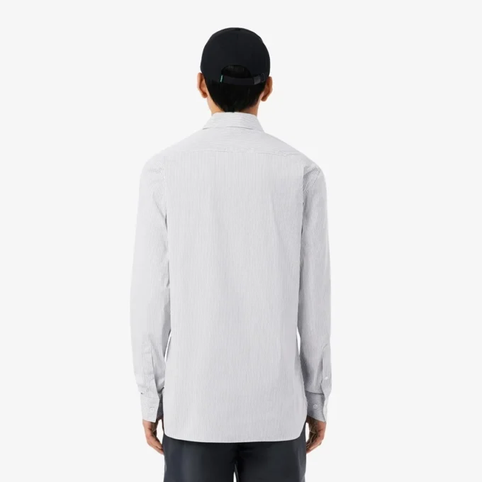 Camicia in popeline elasticizzato a righe, vestibilità slim Camicia in popeline elasticizzato a righe, vestibilità slim