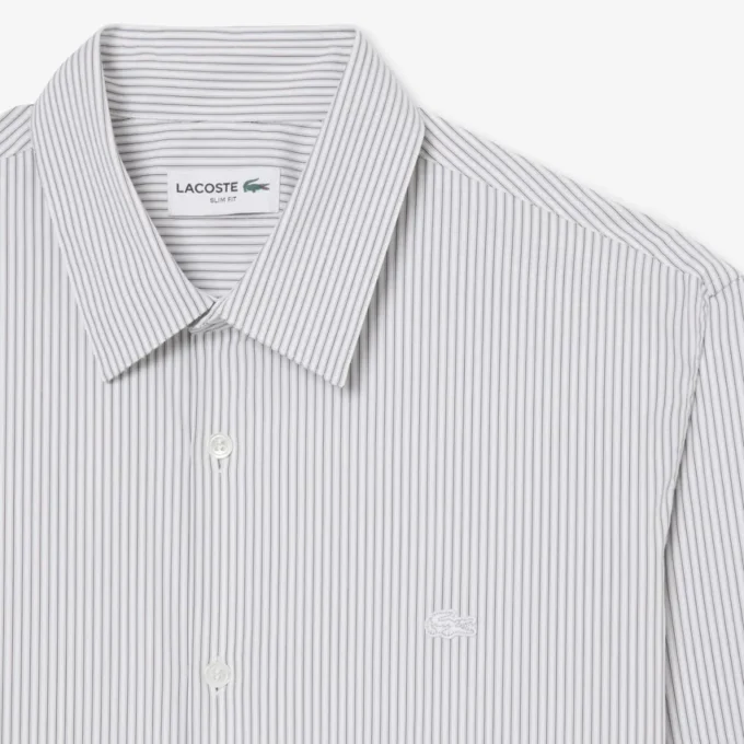 Camicia in popeline elasticizzato a righe, vestibilità slim Camicia in popeline elasticizzato a righe, vestibilità slim
