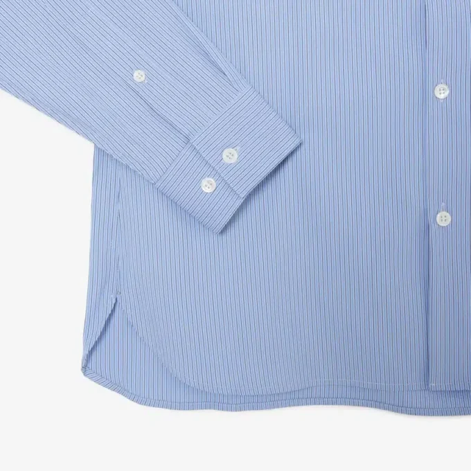 Camicia in popeline elasticizzato a righe, vestibilità slim