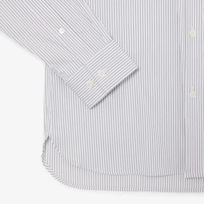 Camicia in popeline elasticizzato a righe, vestibilità slim Camicia in popeline elasticizzato a righe, vestibilità slim