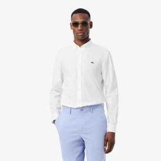 Camicia in popeline elasticizzato dalla vestibilità regolare