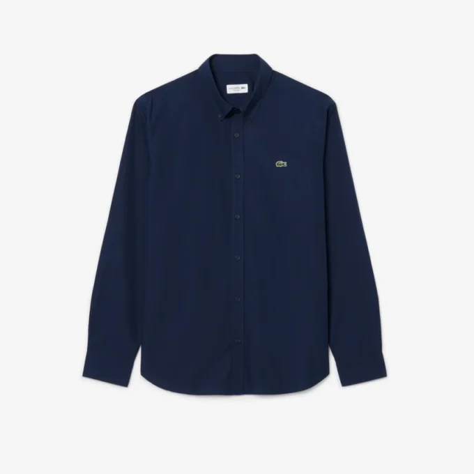 Camicia in popeline elasticizzato dalla vestibilità regolare Camicia in popeline elasticizzato dalla vestibilità regolare